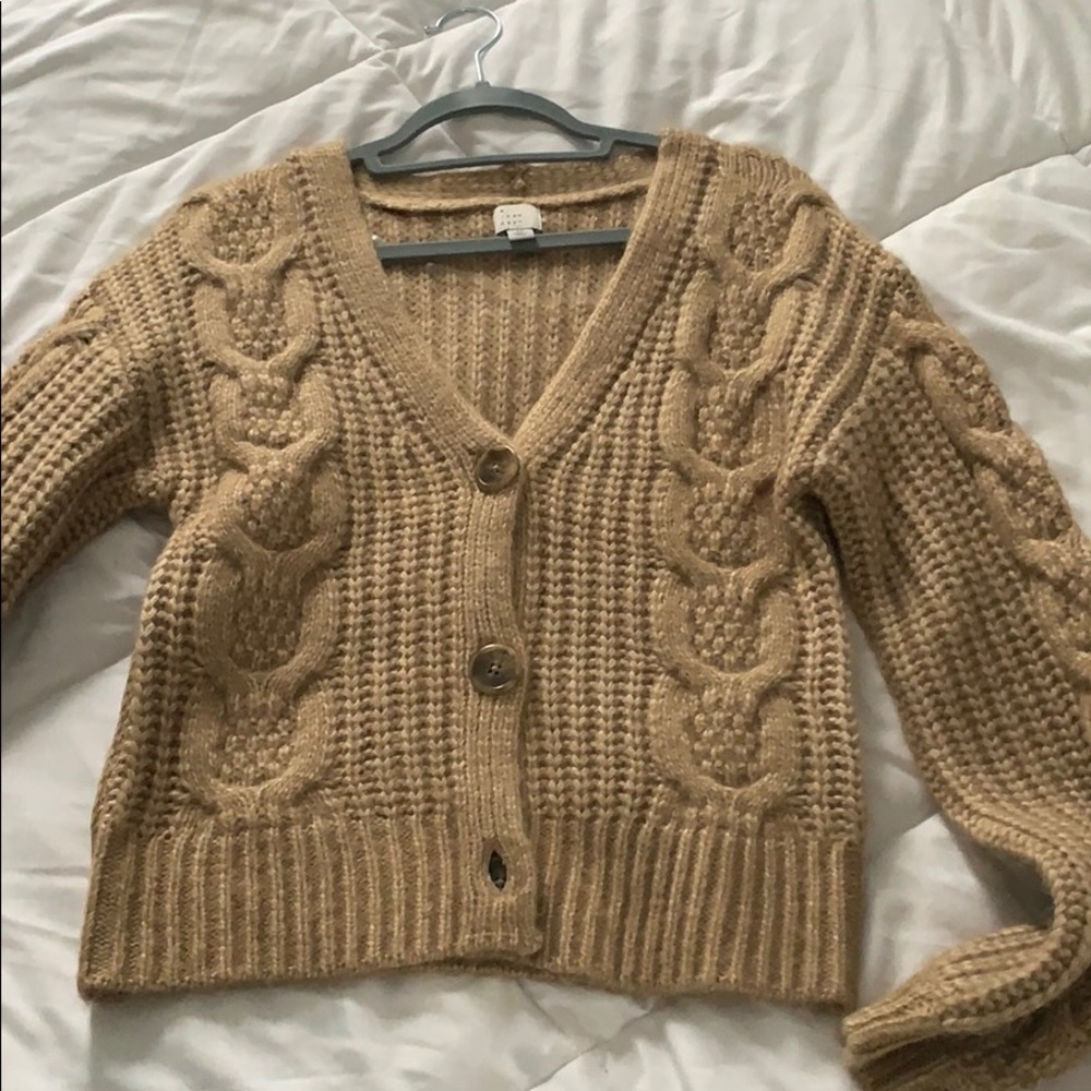tan sweater
